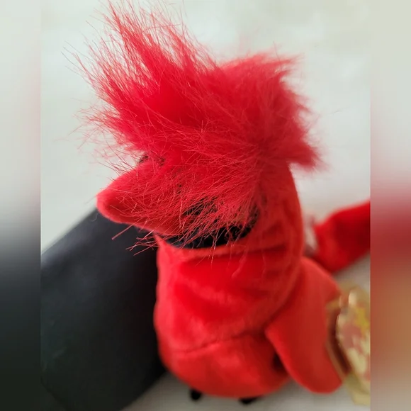 TY Beanie Baby Mac The Cardinal Bird With A Hologram On The Tush Tag Error - Picture 7 of 9